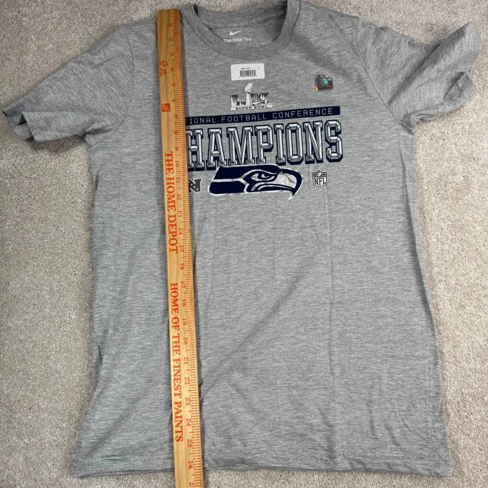 Nike Seattle Seahawks Super Bowl XLIX NFC Champions T-Shirt Kids Large Gray